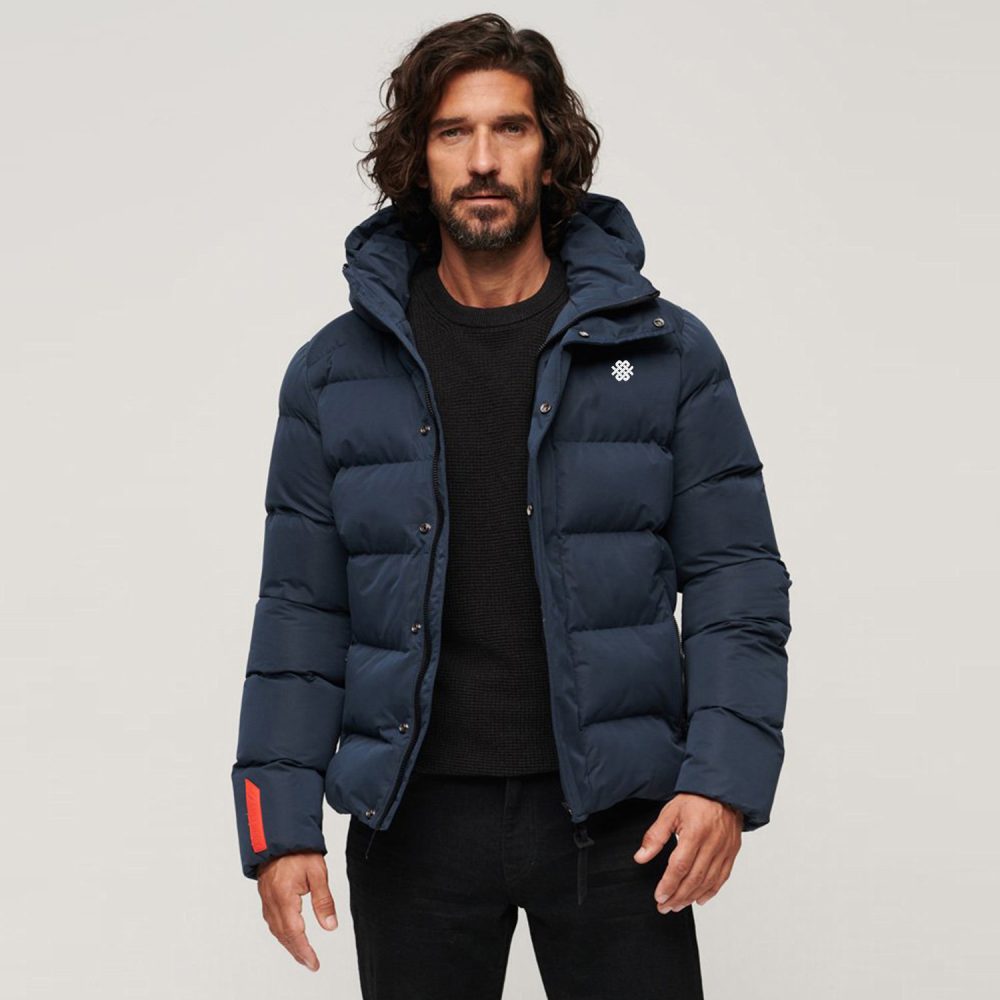 Hooded Microfibre Sports Puffer Jacket